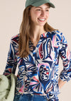 Cecil Floral V-Neck Top, Navy Multi