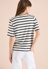 Cecil Striped with Beach Slogan Print T-Shirt, Black and White