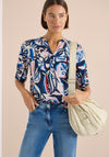 Cecil Botanical Print Button Down Blouse, Blue Multi