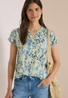 Cecil Notched Neck Abstract Print T-Shirt, Green Multi