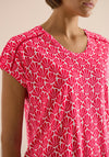 Cecil Flower Print T-Shirt, Red