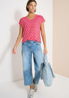 Cecil Flower Print T-Shirt, Red