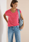 Cecil Flower Print T-Shirt, Red