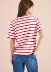 Cecil Striped with Slogan Print T-Shirt, Red and White