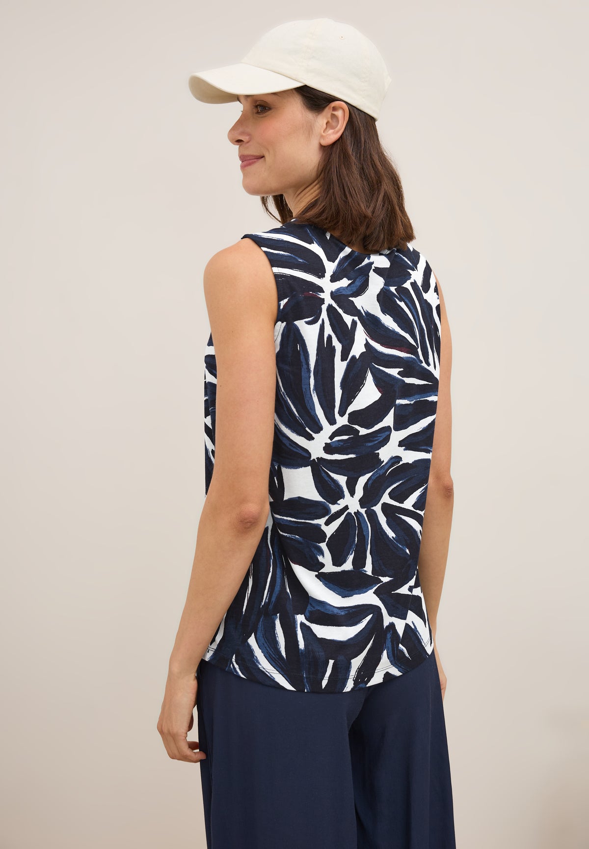 Cecil Ruched Shoulder Blouse, Navy