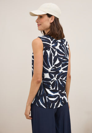 Cecil Ruched Shoulder Blouse, Navy