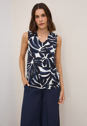 Cecil Ruched Shoulder Blouse, Navy