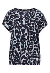 Cecil Boat Neck Abstract Print T-Shirt, Navy