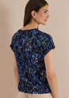 Cecil Notched Neck Abstract Print T-Shirt, Navy Multi