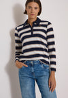Cecil Striped Polo Jumper, Navy Multi