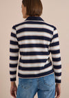 Cecil Striped Polo Jumper, Navy Multi