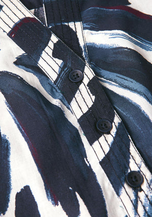 Cecil Printed Light Cotton Blouse, Blue Print