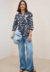 Cecil Printed Light Cotton Blouse, Blue Print