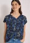 Cecil Abstract Animal Print T-Shirt, Navy Multi