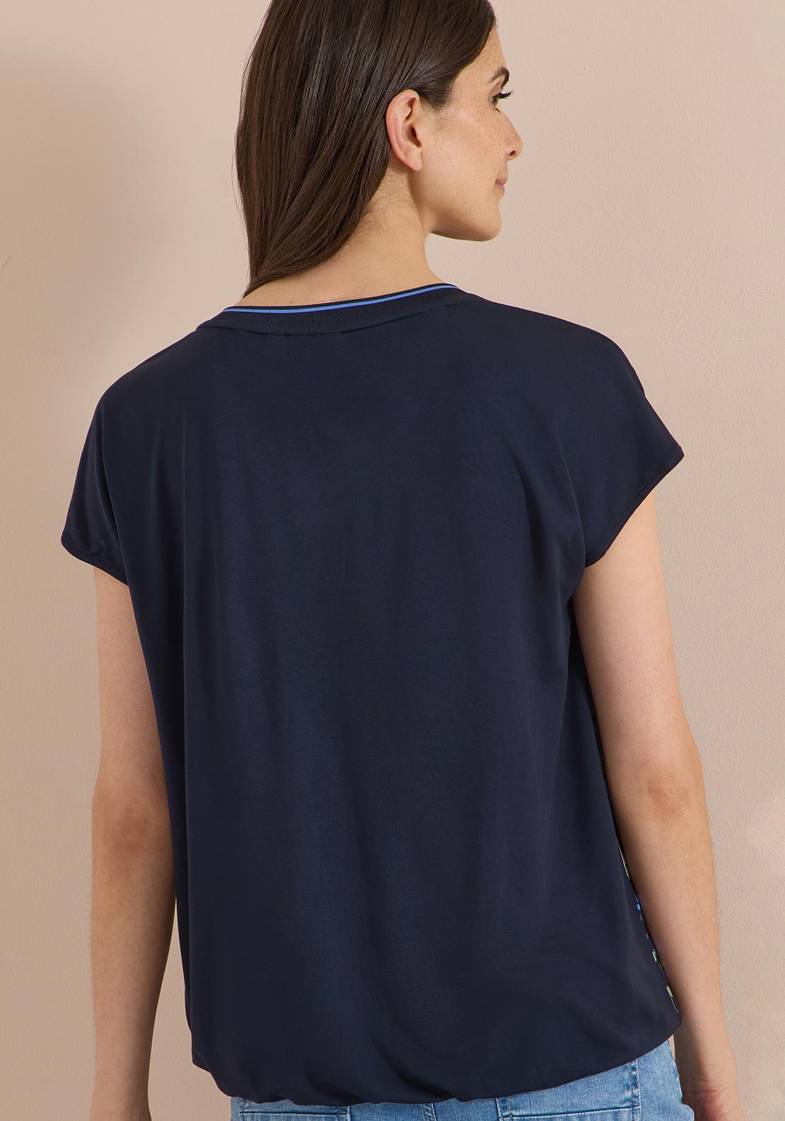 Cecil Abstract Animal Print T-Shirt, Navy Multi