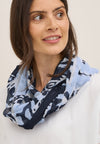 Cecil Print Loop Scarf, Navy
