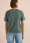 Cecil Print and Rhinestone Detail T-Shirt, Green