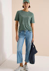 Cecil Print and Rhinestone Detail T-Shirt, Green
