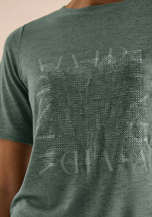 Cecil Print and Rhinestone Detail T-Shirt, Green