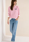 Cecil Striped Contrast Hoodie, Pink