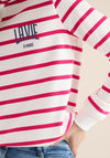 Cecil Striped Contrast Hoodie, Pink