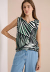 Cecil Abstract Print Sleeveless Top, Green Multi