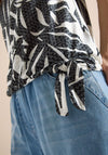 Cecil Leaf Print T-Shirt, Cream and Grey
