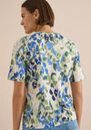 Cecil V-neckline Abstract Print Top, Green Multi
