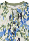 Cecil V-neckline Abstract Print Top, Green Multi
