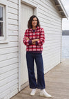 Cecil Textured with Check Print Jacket, Pink Multi