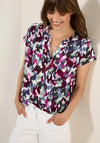 Cecil Short Sleeve Print Blouse, Purple Multi