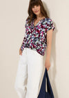 Cecil Short Sleeve Print Blouse, Purple Multi