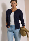Cecil Zip Closure Ribbed Cardigan, Navy