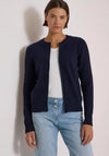Cecil Zip Closure Ribbed Cardigan, Navy