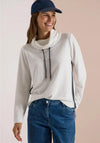 Cecil Round Collar with Drawstrings Top, Off-White
