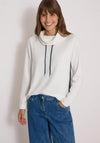 Cecil Round Collar with Drawstrings Top, Off-White