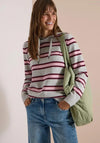 Cecil Striped Hooded Jumper, Grey Multi
