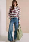 Cecil Striped Hooded Jumper, Grey Multi