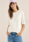 Cecil Back Floral Motif Print T-shirt, Off White
