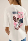 Cecil Back Floral Motif Print T-shirt, Off White