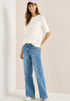 Cecil Back Floral Motif Print T-shirt, Off White