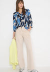 Cecil V-Neck with Buttons Tunic Top, Blue