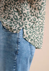 Cecil Linen Leopard Short Sleeve Shirt, Green