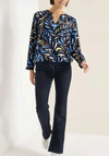 Cecil All Over Print Blouse, Navy