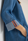 Cecil Washed Denim Midi Dress, Blue