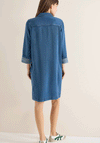 Cecil Washed Denim Midi Dress, Blue