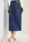 Cecil Midi with Belt Denim Skirt, Blue