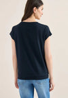 Cecil Floral Motif Print T-Shirt, Navy