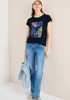 Cecil Floral Motif Print T-Shirt, Navy