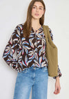 Cecil Floral Print Long Sheeve Blouse, Brown